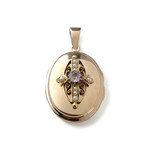 Pendentif d'occasion or 750 jaune améthyste perles - vue 1