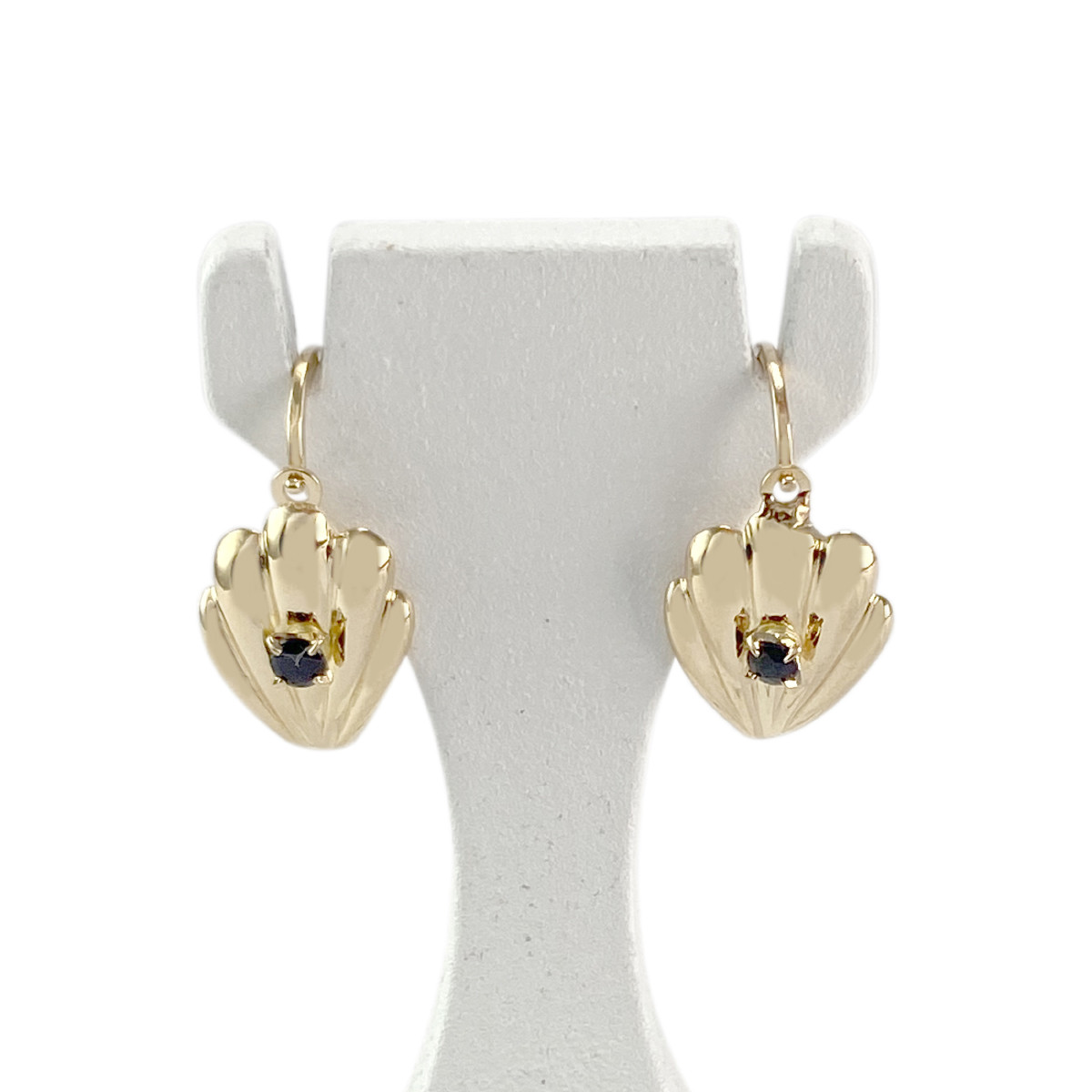 Boucles d'oreilles d'occasion or 750 jaune saphirs