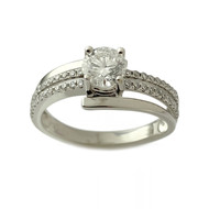 Bague d'occasion or 750 blanc diamants