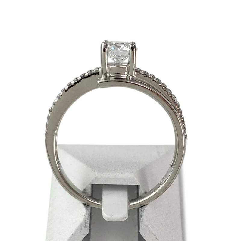 Bague d'occasion or 750 blanc diamants - vue 3