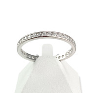 Bague d'occasion or 750 blanc zirconias