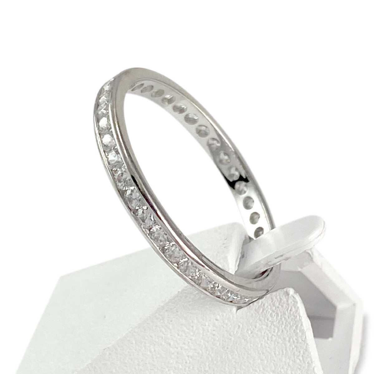 Bague d'occasion or 750 blanc zirconias - vue 2