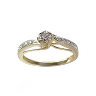 Bague d'occasion or 750 2 tons diamants
