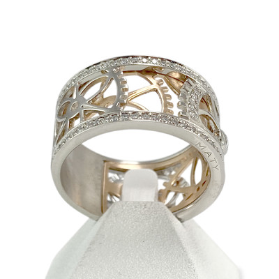 Bague d'occasion Vesontio 2 ors 750 diamants 0,40 carat - vue 1