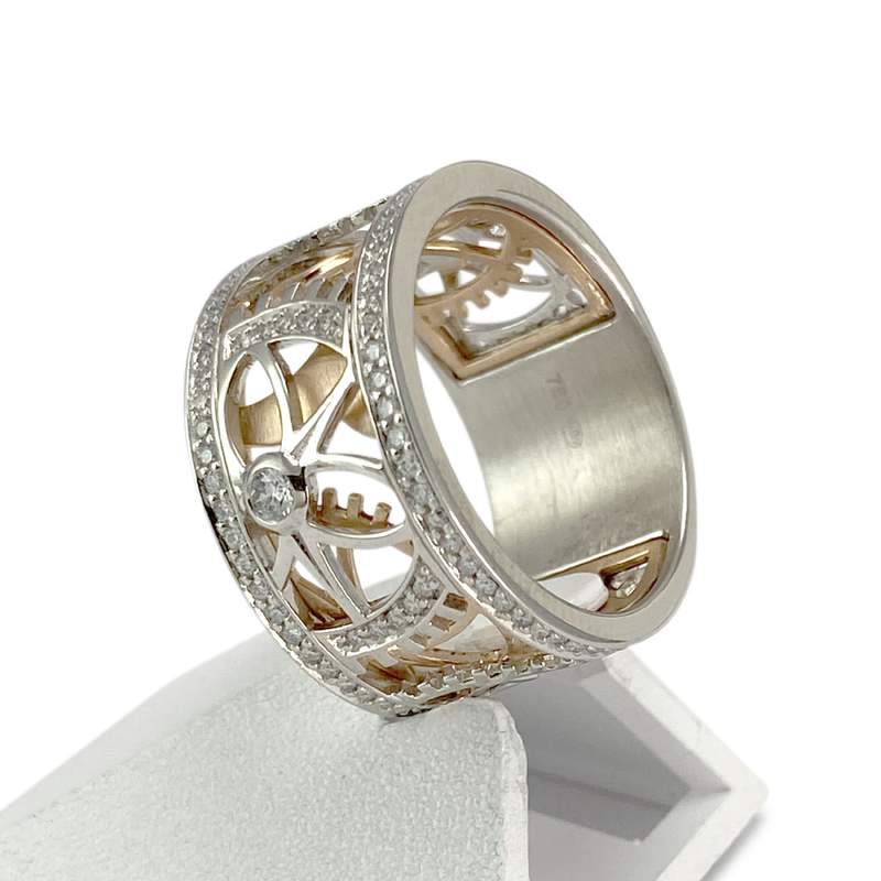 Bague d'occasion Vesontio 2 ors 750 diamants 0,40 carat - vue 2