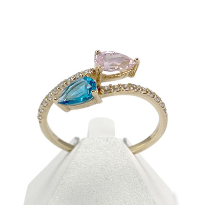 Bague d'occasion or 375 jaune zirconia - vue 1