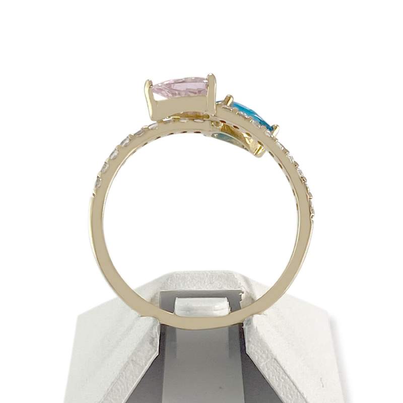 Second-hand gold ring 375 yellow zirconia - view 3