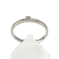 Bague d'occasion or 750 blanc diamant