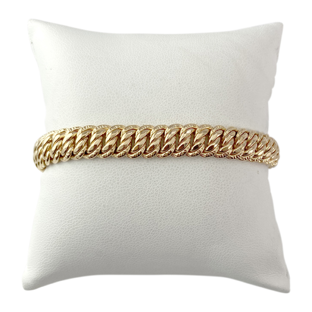 Bracelet d'occasion or 750 jaune maille américaine 19,5 cm