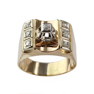 Bague tank d'occasion or 750 jaune 2tons diamants