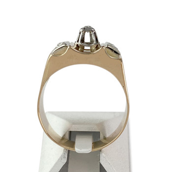 Pre-owned tank ring 750 yellow gold 2tons diamonds