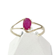 Bague d'occasion or 375 jaune rubis