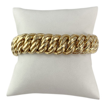Bracelet d'occasion or 750 jaune maille américaine 19cm