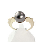 Tweedehands ring van 750 geelgoud met een Tahiti-parel van 9 mm - afbeelding 1