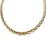 Tweedehands ketting van 750 geelgoud met palmbladmotief, 45 cm - afbeelding 1