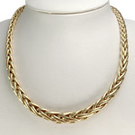 Tweedehands gouden collier 750 gele palmboom 45cm - zicht 2