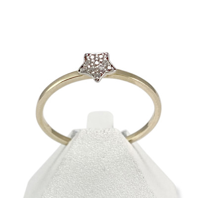 Bague d'occasion or 375 jaune 2 tons jaune et rhodié zirconias blancs - vue 1