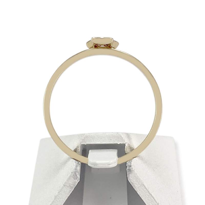 Bague d'occasion or 375 jaune 2 tons jaune et rhodié zirconias blancs - vue 3