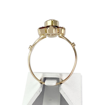 Tweedehands gouden ring 750 gele granaten