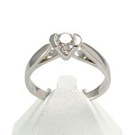 Solitaire d'occasion or 750 blanc diamant - vue 1