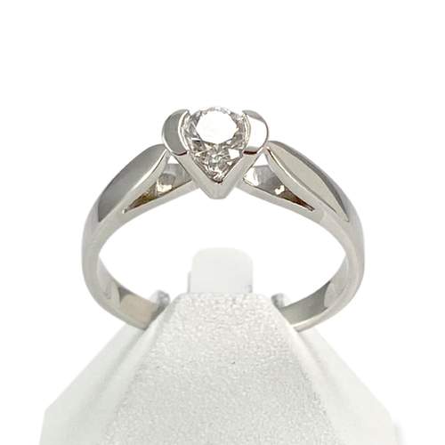 Solitaire d'occasion or 750 blanc diamant