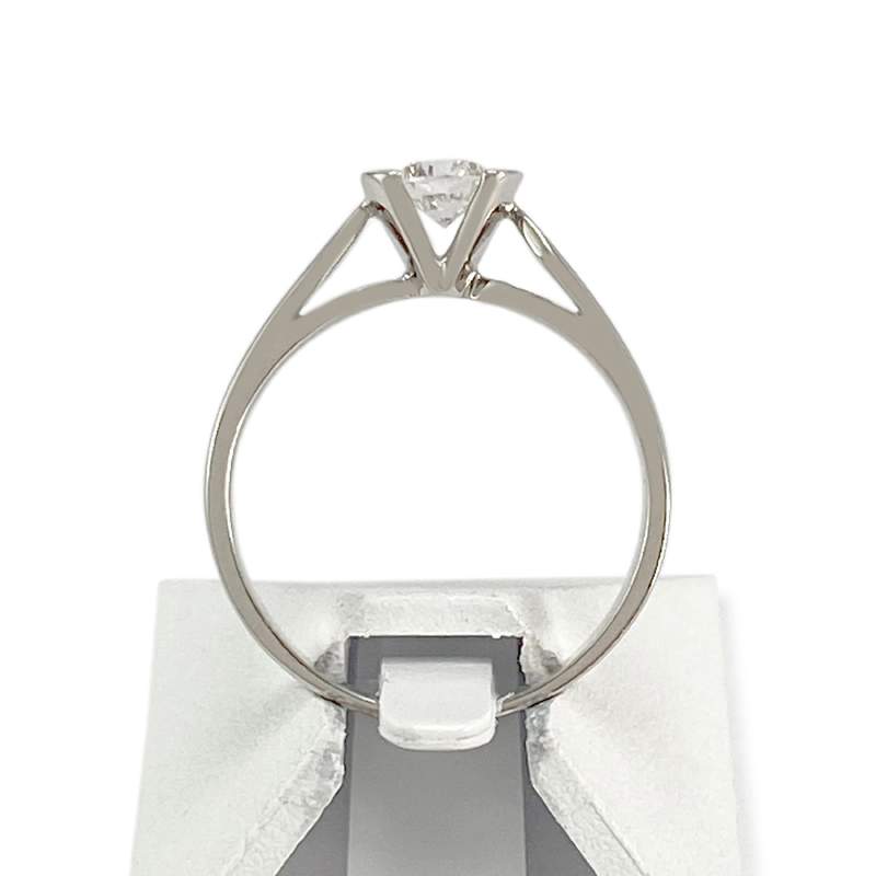 Solitaire d'occasion or 750 blanc diamant - vue 3