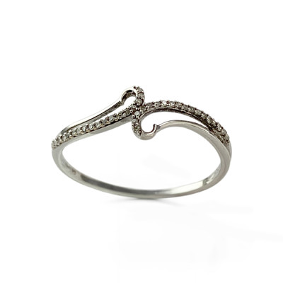 Bague d'occasion or 375 blanc diamants