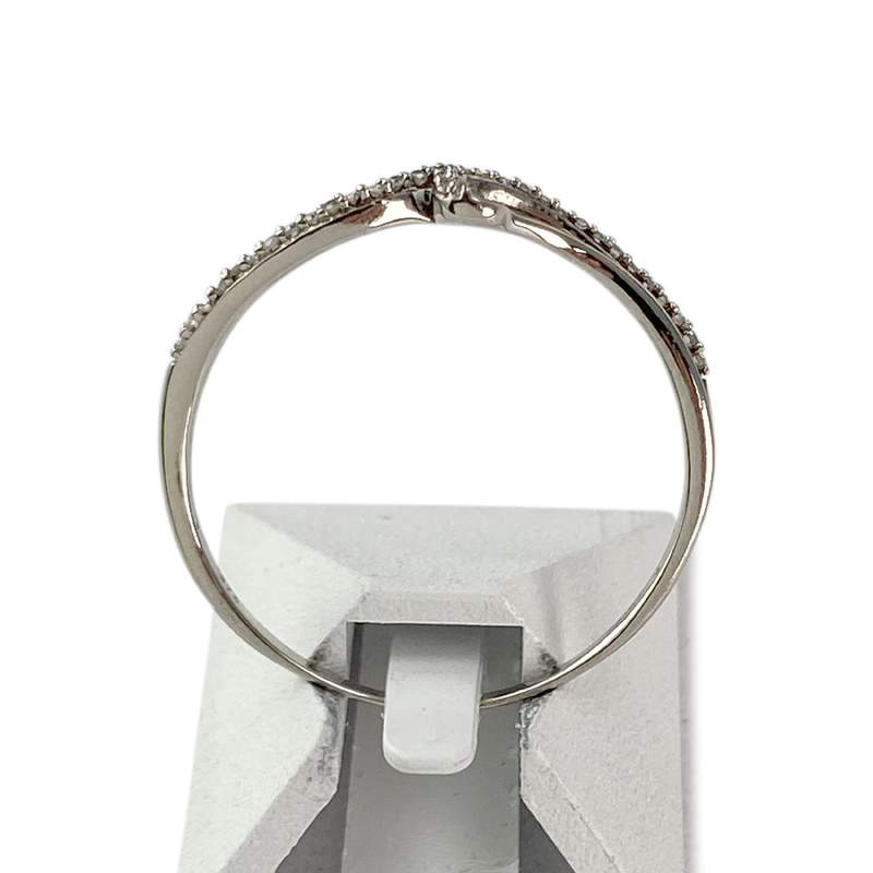 Bague d'occasion or 375 blanc diamants - vue 3
