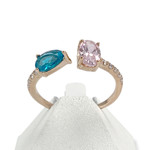 Bague d'occasion or 375 rose zirconia - vue 1