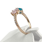 Bague d'occasion or 375 rose zirconia - vue 2