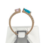 Bague d'occasion or 375 rose zirconia - vue 3