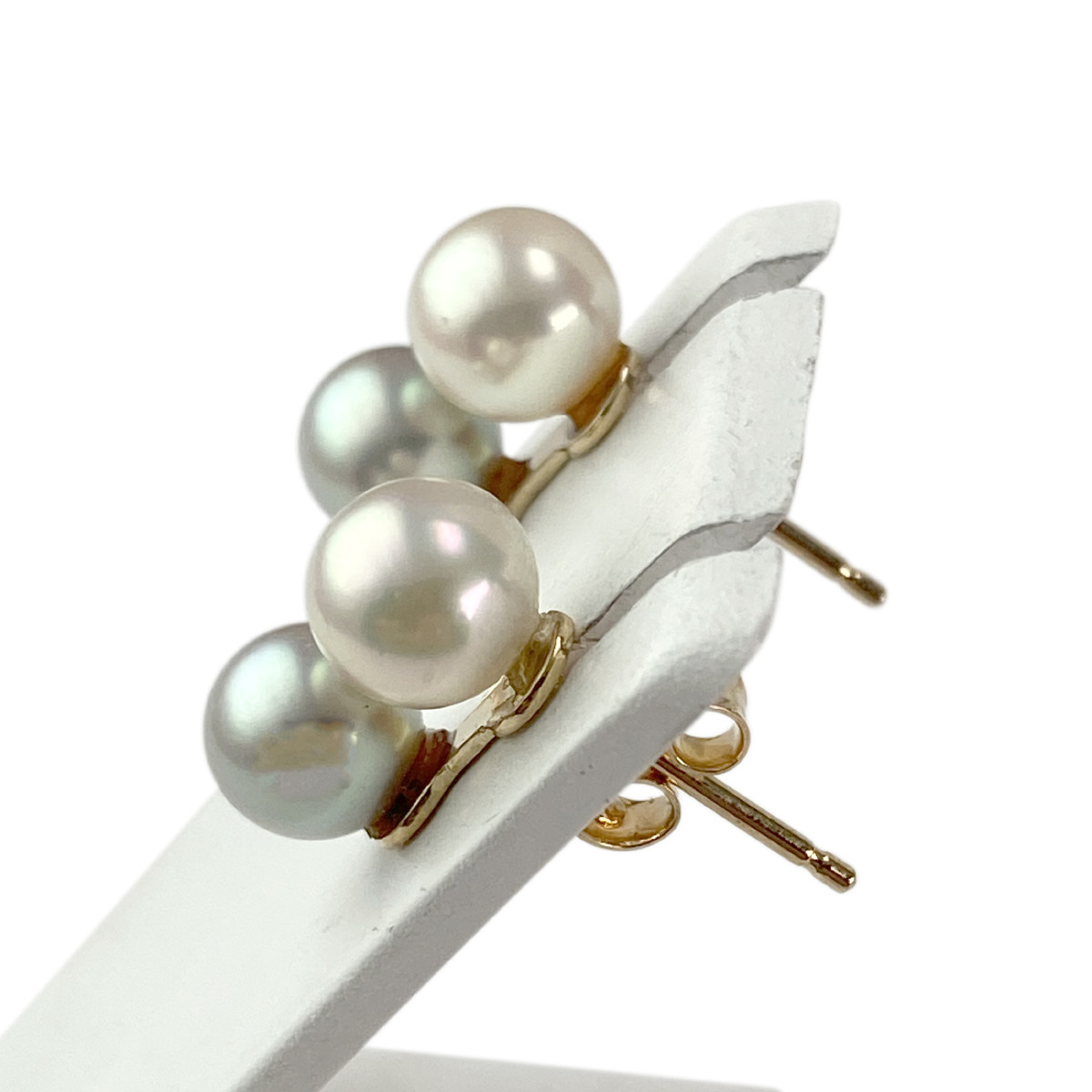 Boucles d'oreilles d'occasion or 750 jaune perles de culture - vue 2