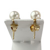 Boucles d'oreilles d'occasion or 750 jaune perles de culture - vue V3