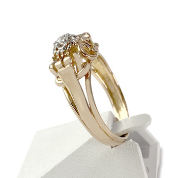 Bague d'occasion or 750 jaune et rhodié zirconia