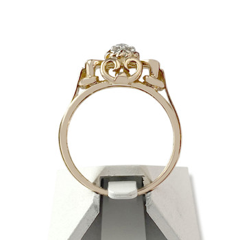 Bague d'occasion or 750 jaune et rhodié zirconia