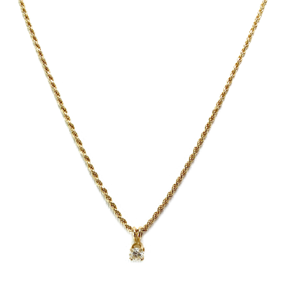 Collier d'occasion or 585 jaune diamant 46 cm