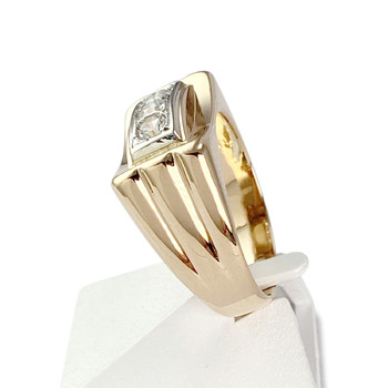 Bague d'occasion or 750 jaune et rhodié zirconias