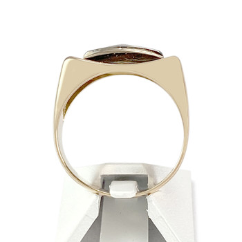 Bague d'occasion or 750 jaune et rhodié zirconias