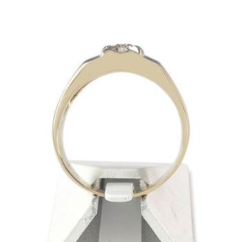 Tweedehands 375 geelgouden en gerhodineerde diamanten ring