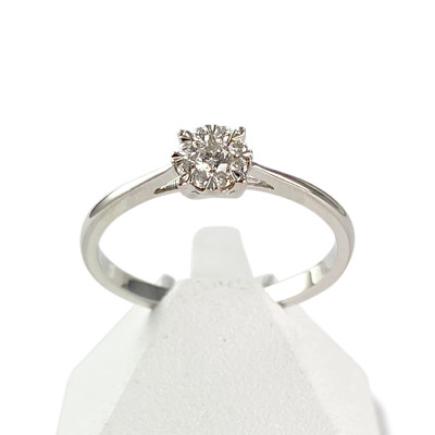 Bague d'occasion or 750 blanc diamants - vue 1