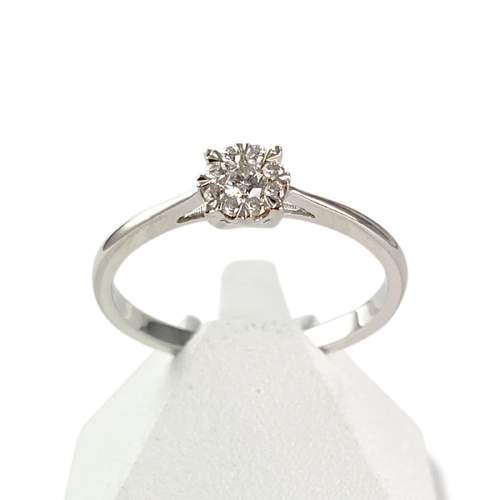 Bague d'occasion or 750 blanc diamants