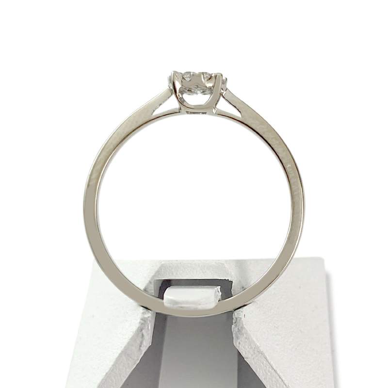 Second hand gold 750 white diamonds ring - view 3