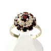 Bague d'occasion or 750 jaune grenats zirconias - vue V1