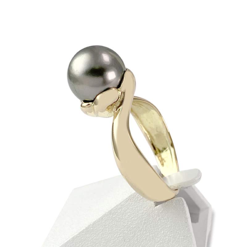 Bague d'occasion or 750 jaune perle de Tahiti - vue 2