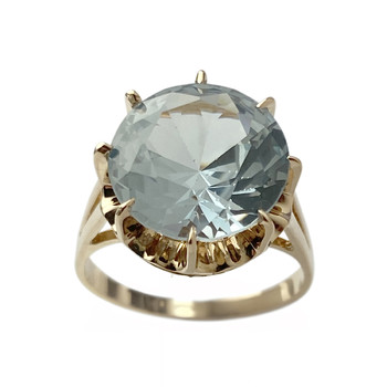 Tweedehands gouden 750 geel synthetische spinel ring