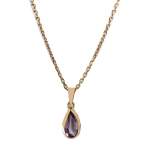 Tweedehands ketting van 750 geelgoud met amethist, 52 cm - afbeelding 1