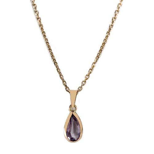 Pre-owned 750 yellow gold necklace with amethyst