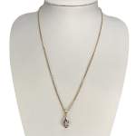 Tweedehands ketting van 750 geelgoud met amethist, 52 cm - afbeelding 2