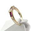 Bague d'occasion or 750 jaune diamants rubis - vue V2