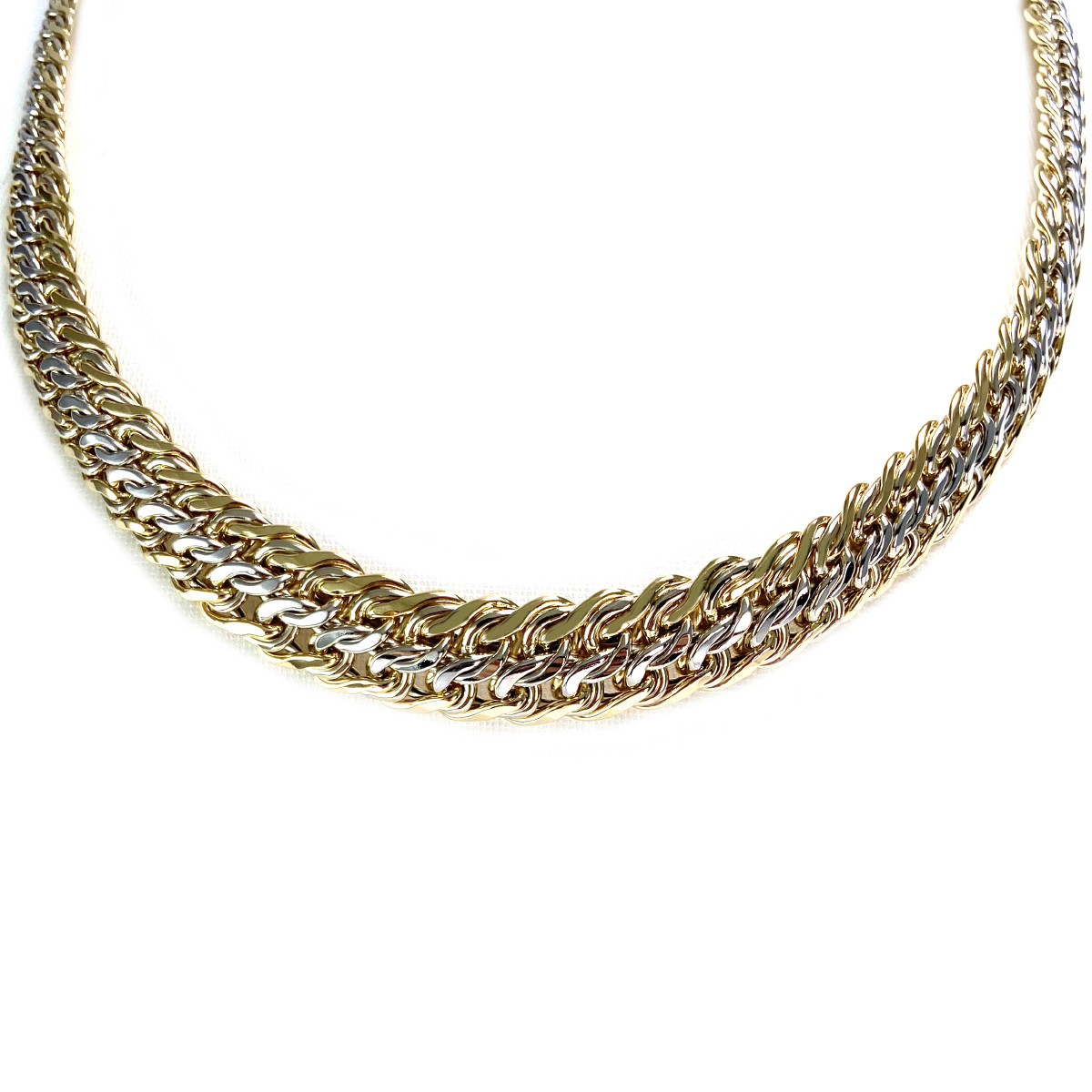 Collier d'occasion 2 ors 750 maille américaine 43 cm